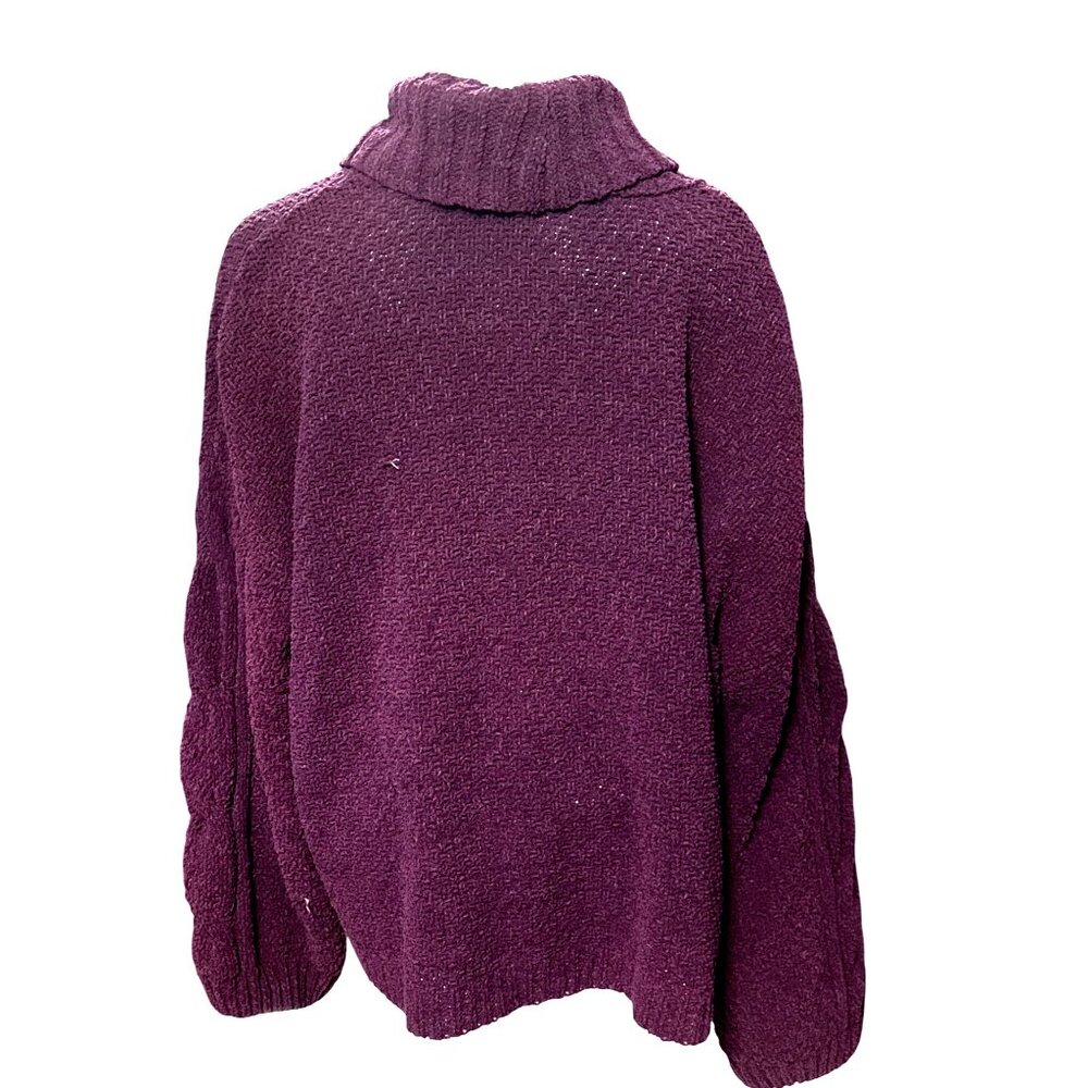 Seven7 Cable Knit Purple Cowl Neck Sweater Cozy Premium Quality Brand Size XXL - Picture 3 of 11